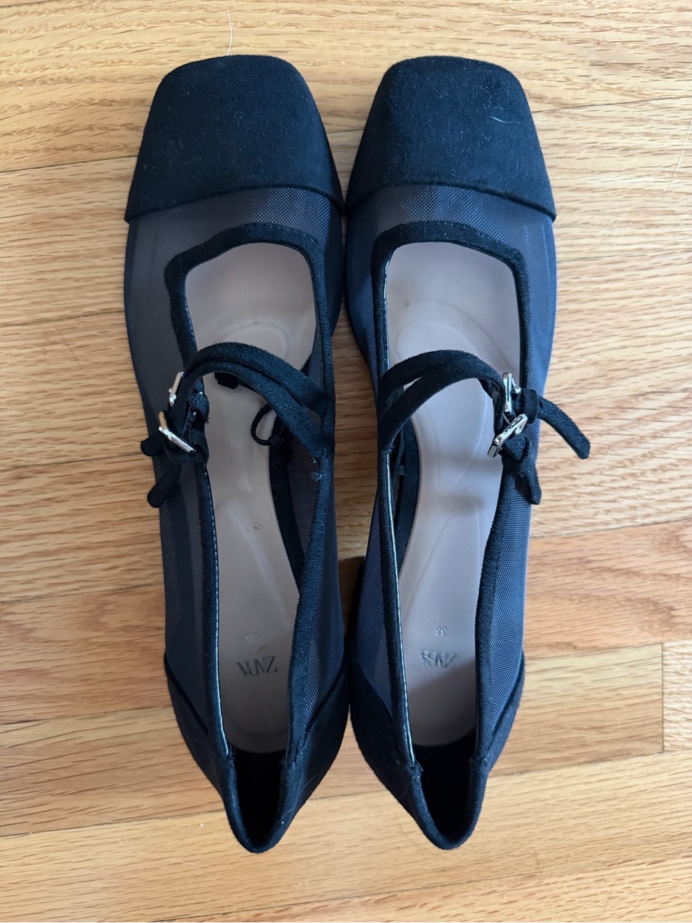 Zara Mesh Mary Janes
